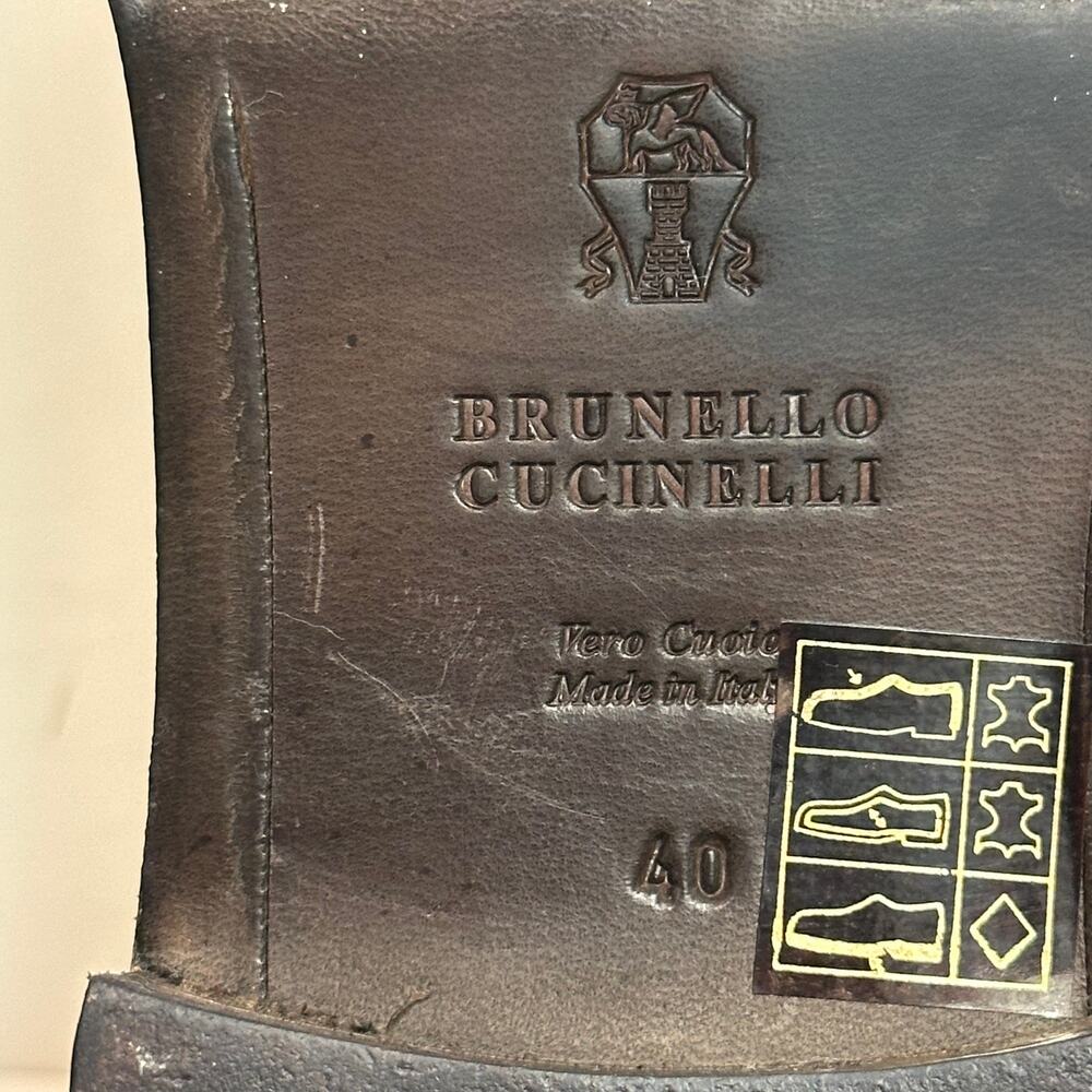 WORN ONCE Bruno Cucinelli Patent Leather Loafer Bronze Made in Italy 40 M 7 W 10 - Picture 3 of 10
